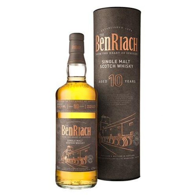 BenRiach Single Malt Whisky 10 års 43% 70 cl. (Gaveæske)