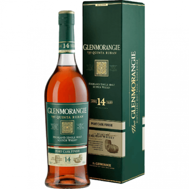 Glenmorangie Quinta Ruban 14 års Port Cask Finish Highland Single Malt Scotch Whisky 46% 70 cl. (Gaveæske)