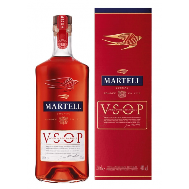 Martell Aged in Red Barrels VSOP Cognac 40% 70 cl. (Gaveæske)