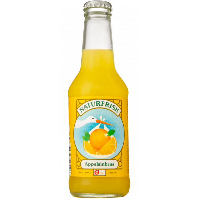 Naturfrisk Appelsinbrus ØKO 12x25 cl. (flaske)