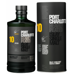 Bruichladdich Port Charlotte Islay Single Malt Whisky 10 års 50% 70 cl. (Gaveæske)