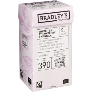 Bradley's White Tea Strawberry & Vanilla ØKO 25 stk. (tebreve)