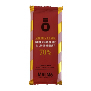 Malmö Ö Lingonberry Dark Choco 70% ØKO 55 gr.