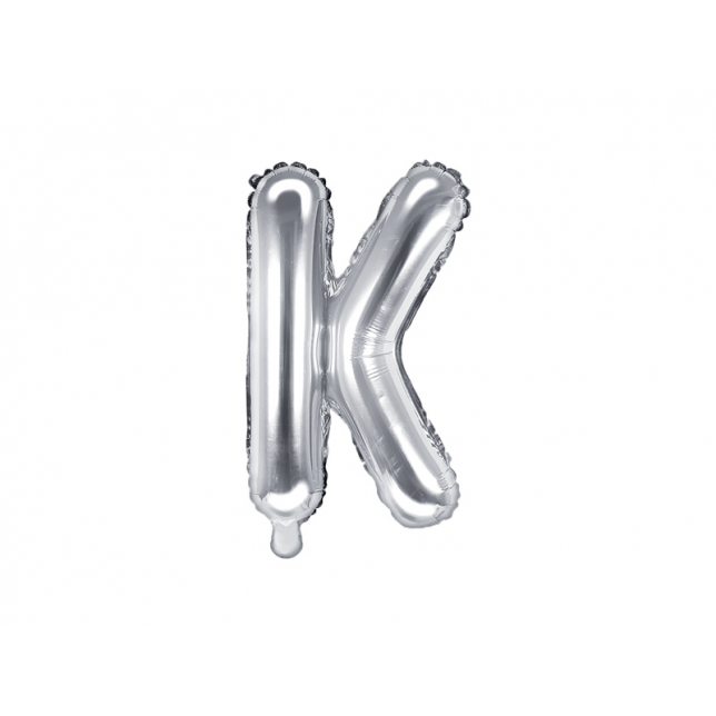 Sølv "K" Ballon 35 cm. 1 stk.