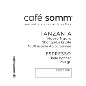 Café Somm Tanzania Ngoro Ngoro Espresso 250 g. (hele bønner) - MHT 10-09-2022