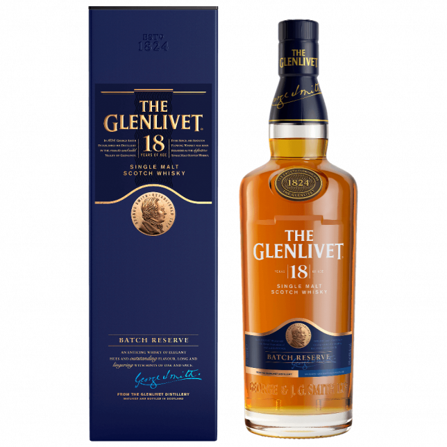 The Glenlivet 18 års Single Malt Scotch Whisky 43% 70 cl. (Gaveæske)