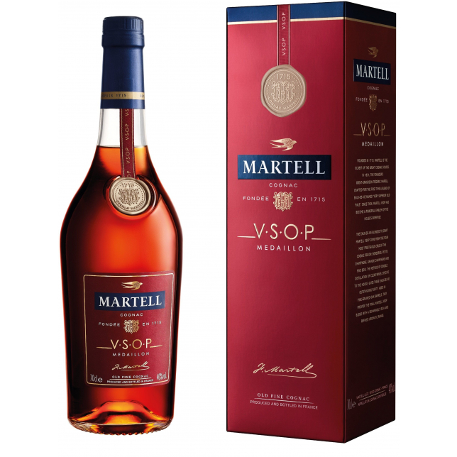 Martell VSOP Medaillon Cognac 40% 70 cl. (Gaveæske)