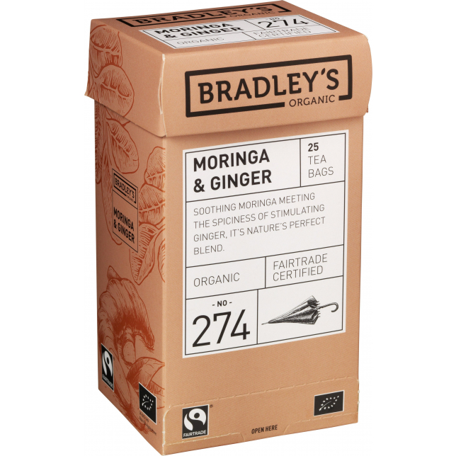 Bradley's Moringa & Ginger ØKO 25 stk. (tebreve)
