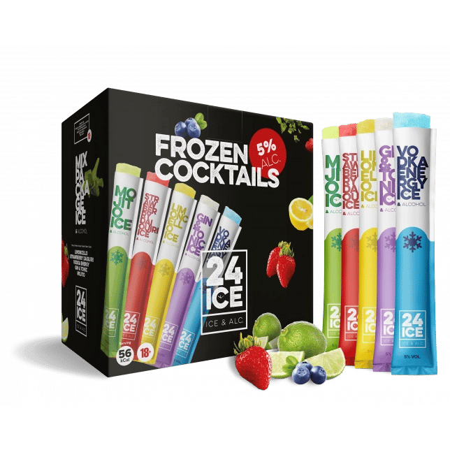 24ICE Mix-Pack Frozen Cocktails 5% 50 stk. (frys-selv-is)