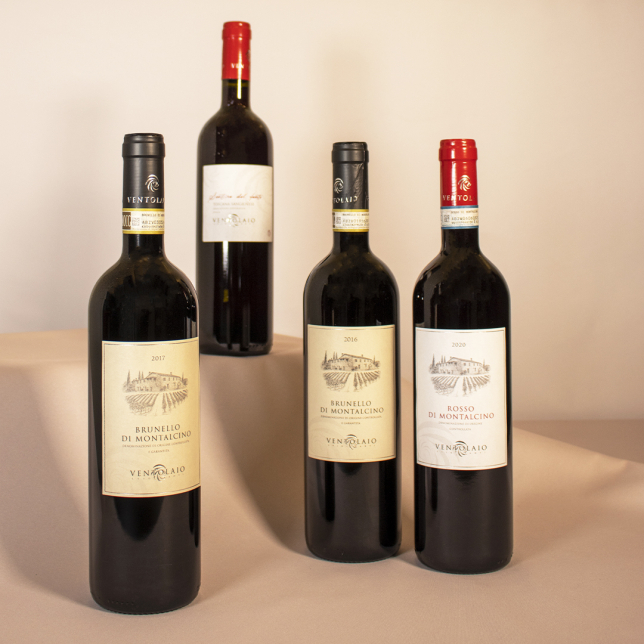 Ventolaio Brunello Smagekasse med 4 flasker vin