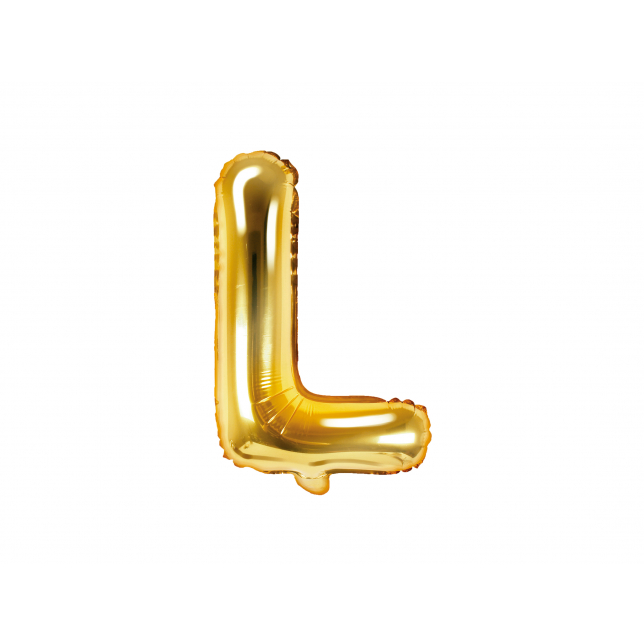 Guld "L" Ballon 35 cm. 1 stk.