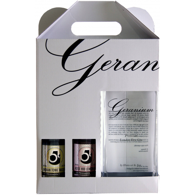 Geranium Gin 44% 70 cl. (Gaveæske m. 4 Mixer)