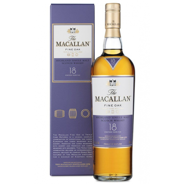 Macallan Fine Oak 18 års Single Malt Scotch Whisky 43% 70 cl.