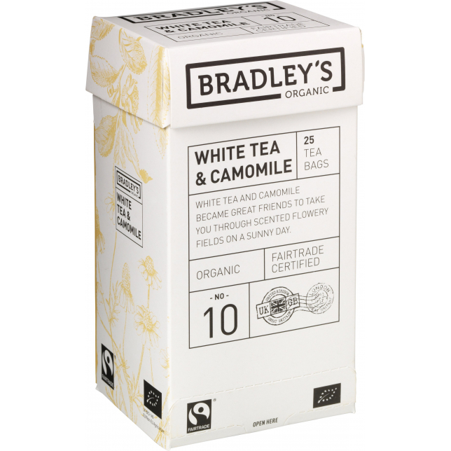 Bradley's White Tea & Chamomile ØKO 25 stk. (tebreve)
