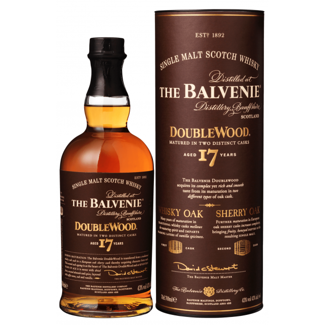 The Balvenie Doublewood 17 års Single Malt Scotch Whisky 43% 70 cl. (Gaveæske)
