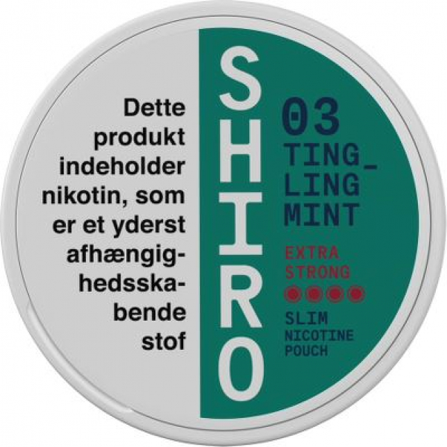 Shiro Tingling Mint Extra Strong Slim Nikotinposer 5 stk.