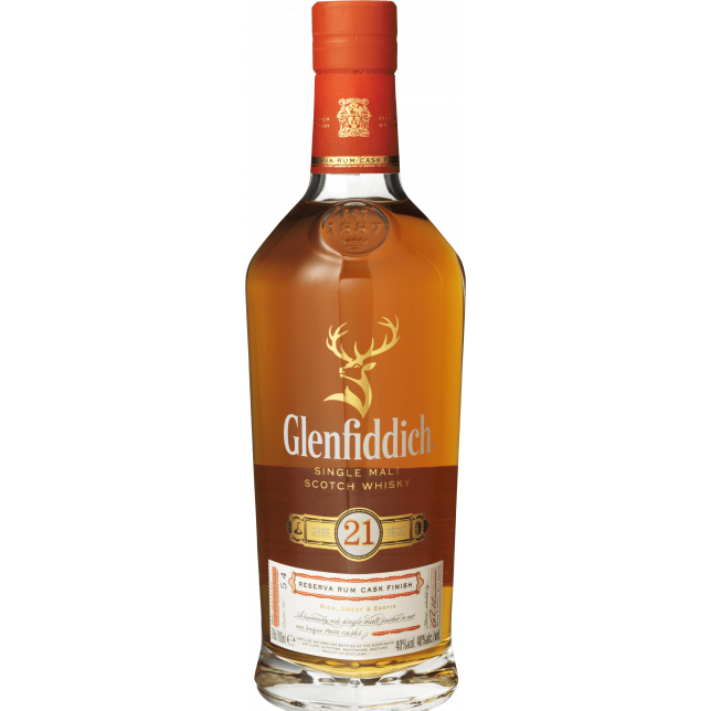 Glenfiddich Rum Cask Finish 21 års Single Malt Scotch Whisky 40% 70 cl. (Gaveæske)