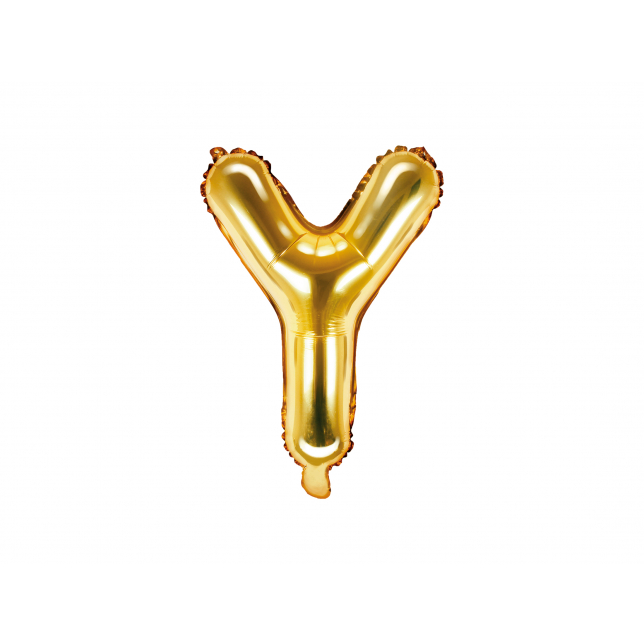 Guld "Y" Ballon 35 cm. 1 stk.