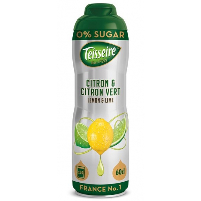 Teisseire Sukkerfri Lime & Citron Saft 60 cl. (dåse)