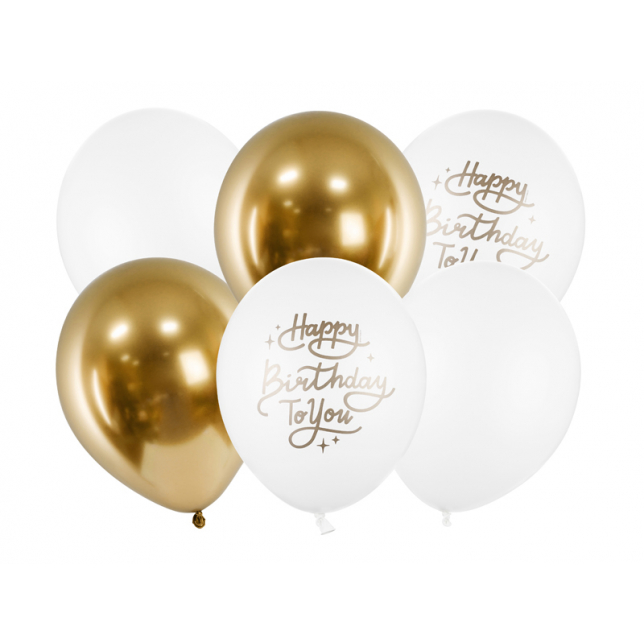 "Happy Birthday to You" Mix Ballonsæt 30 cm. 6 stk.