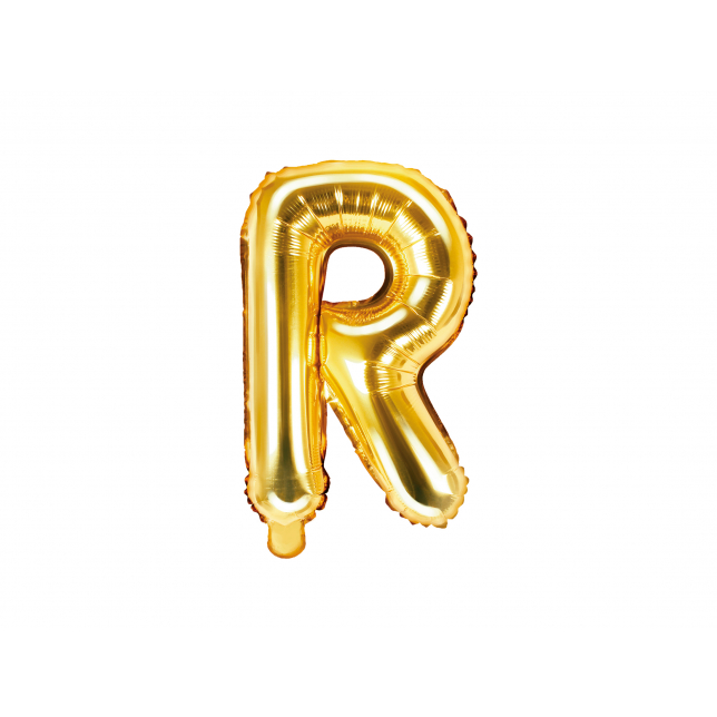 Guld "R" Ballon 35 cm. 1 stk.