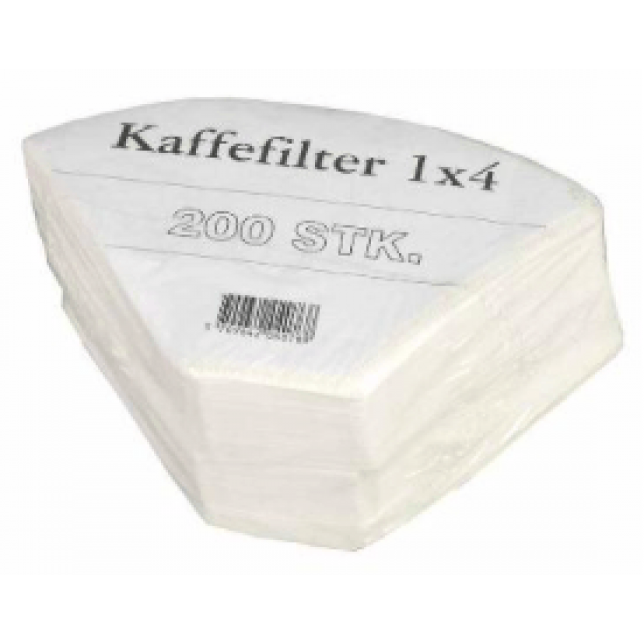 Kaffefilter 1x4 Hvid 200 stk.