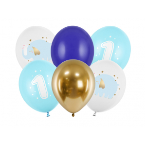 1 Års Fødselsdag Pastel Lyseblå Ballonsæt