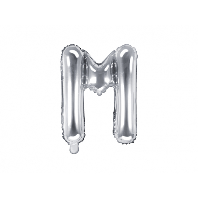Sølv "M" Ballon 35 cm. 1 stk.