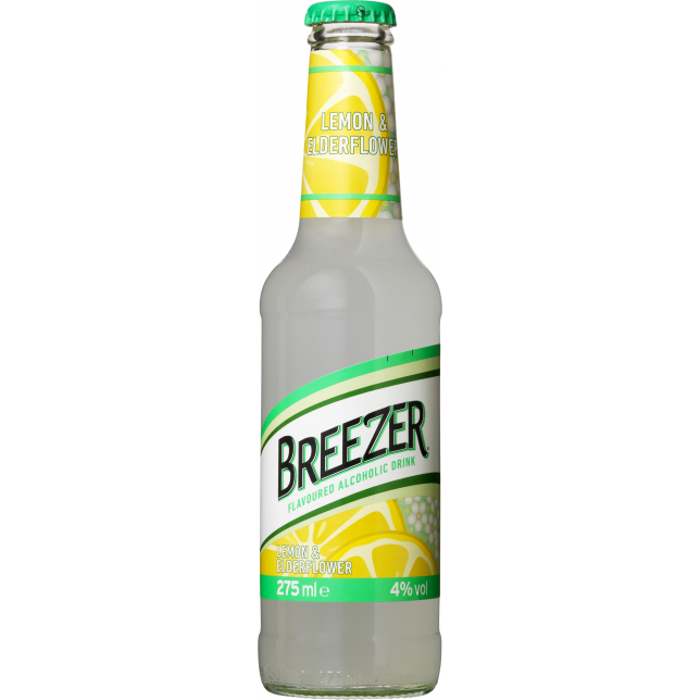 Breezer Lemon & Elderflower 4% 24x27,5 cl. (flaske)