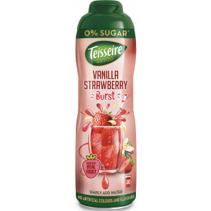 Teisseire Sukkerfri Kids Range Vanilla Strawberry Burst Saft 60 cl. (dåse)