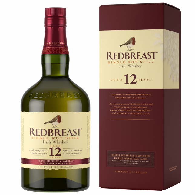 Redbreast 12 års Single Pot Still Irish Whiskey 40% 70 cl. (Gaveæske)