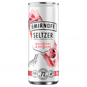 Smirnoff Raspberry & Rhubarb Seltzer 4,7% 25 cl. (dåse)