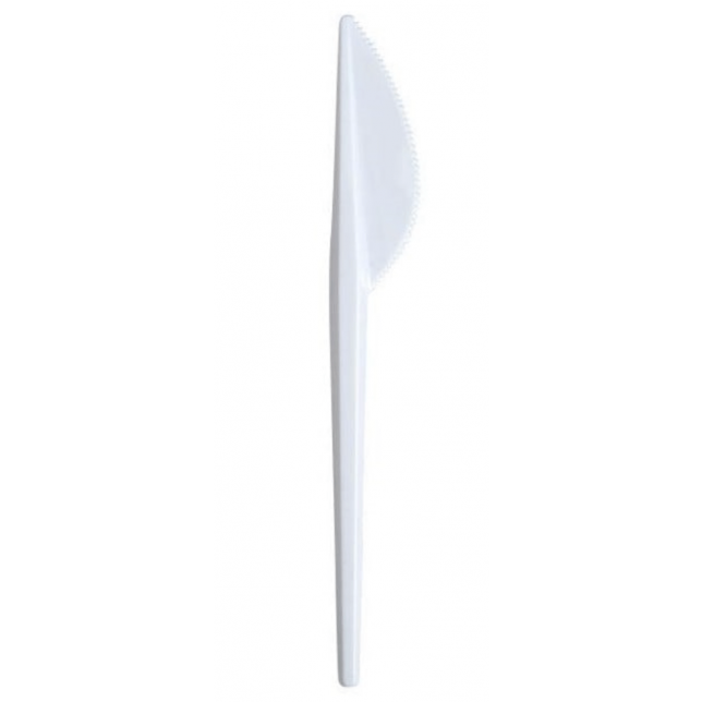 Kniv Plast Hvid 17 cm. 100 stk
