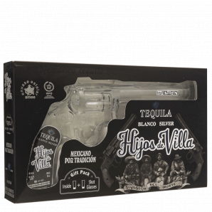 Hijos De Villa Blanco Tequila Pistol 40% 20 cl. + 2 Shotsglas (Gaveæske)