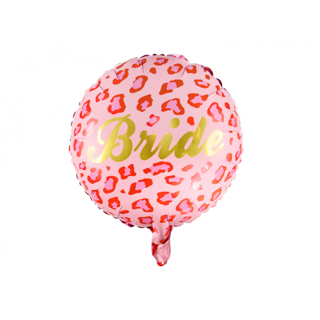 Lyserød Mix & Guld “Bride” Folieballon 35 cm. 1 stk.