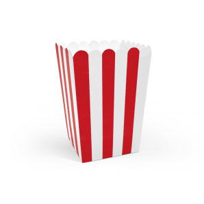 Popcorn bæger Rød & Hvid 6 stk.