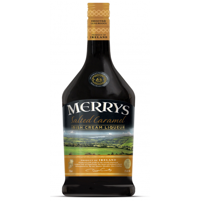 Merrys Salted Caramel Irish Cream Likør 17% 70 cl. (flaske)