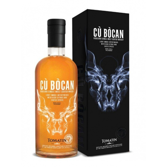 Tomatin Cù Bocan Light Smoke Highland Single Malt Scotch Whisky 46% 70 cl. (Gaveæske)