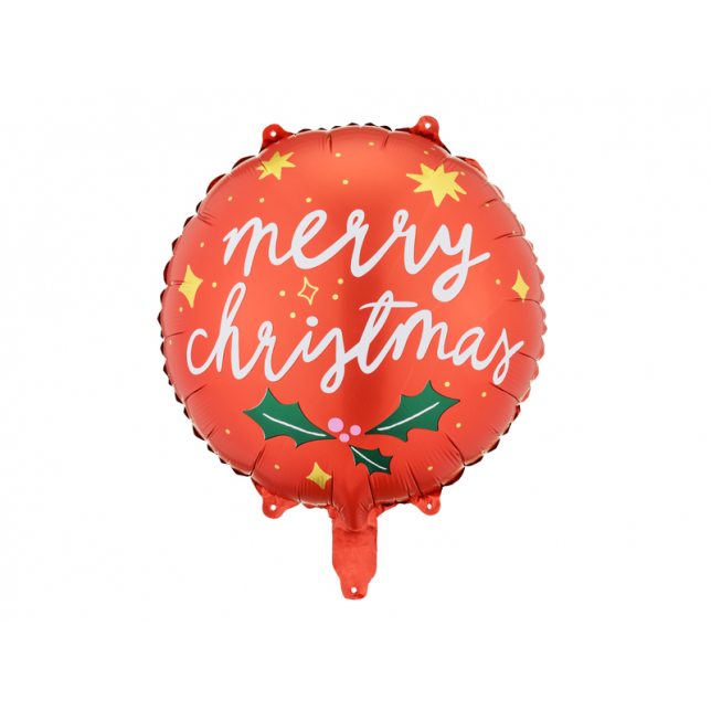 "Merry Christmas" Folieballon 35 cm. 1 stk.