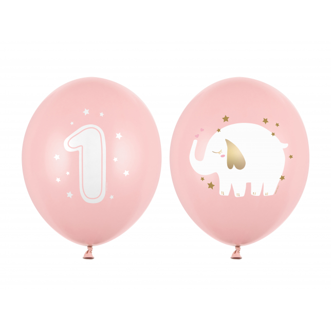 1 Års Fødselsdag Baby Pink Balloner 30 cm. 50 stk.