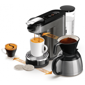 Senseo Kaffemaskine Switch 3-in-1 Premium Titanium 