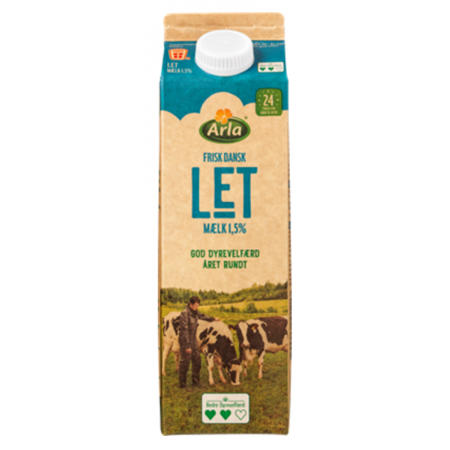 Arla Letmælk 1,5% 12x1 L