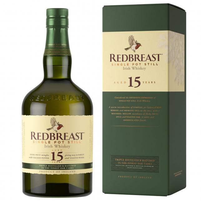 Redbreast 15 års Single Malt Irish Whiskey 46% 70 cl. (Gaveæske)
