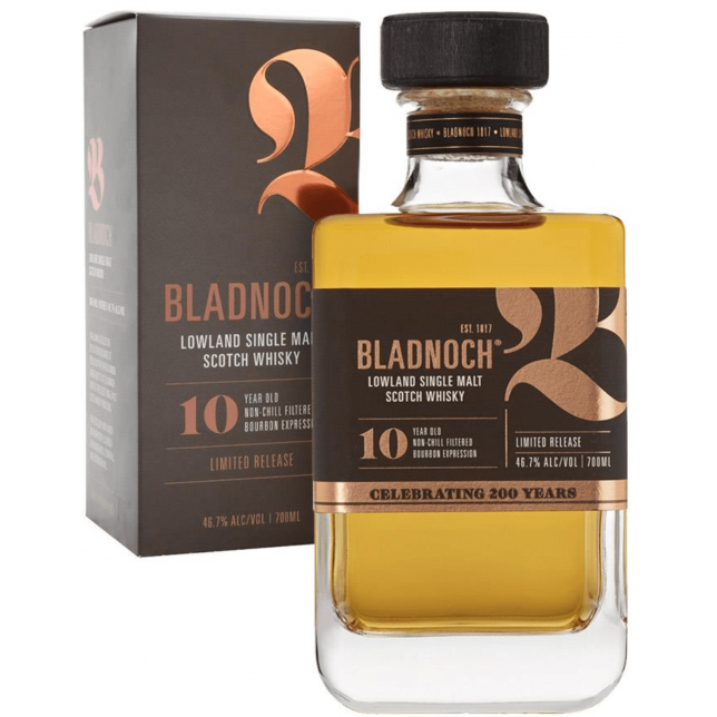 Bladnoch 10 års Lowland Single Malt Scotch Whisky 46,7% 70 cl.  (Gaveæske)