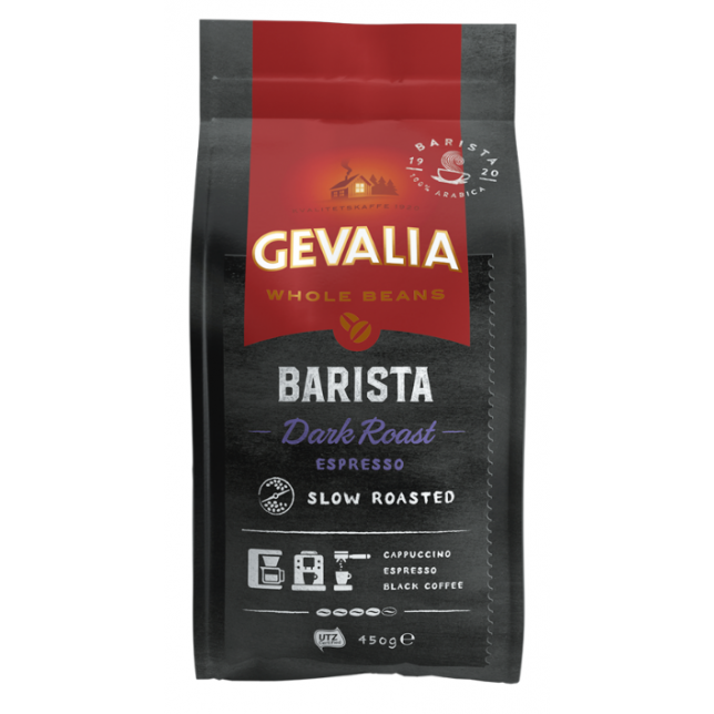 Gevalia Barista Dark Roast Espresso 450 gr. (hele bønner)