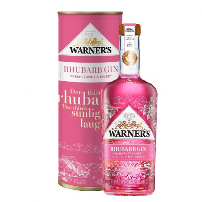 Warner Edwards Rhubarb Gin 40% 70 cl. (Gaveæske)