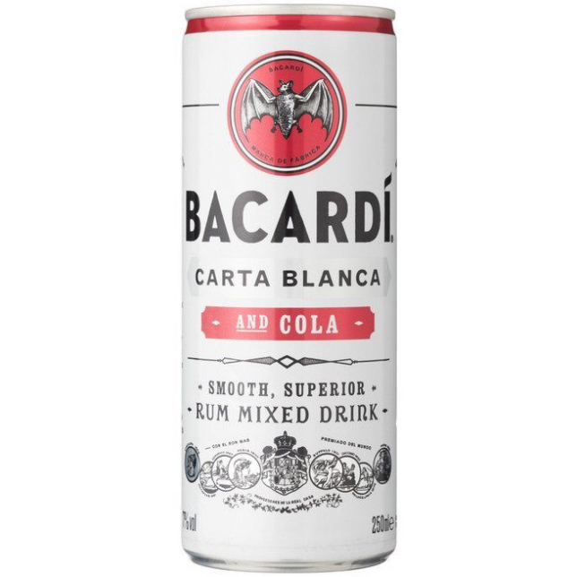 Bacardi Rom & Cola Can 5% 24x25 cl. (dåse)