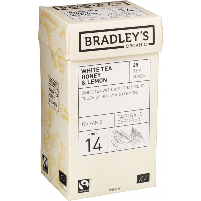Bradley's White Tea Honey & Lemon ØKO 25 stk. (tebreve)