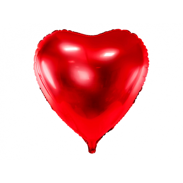 Rødt Hjerte Folieballon 72 cm. 1 stk.