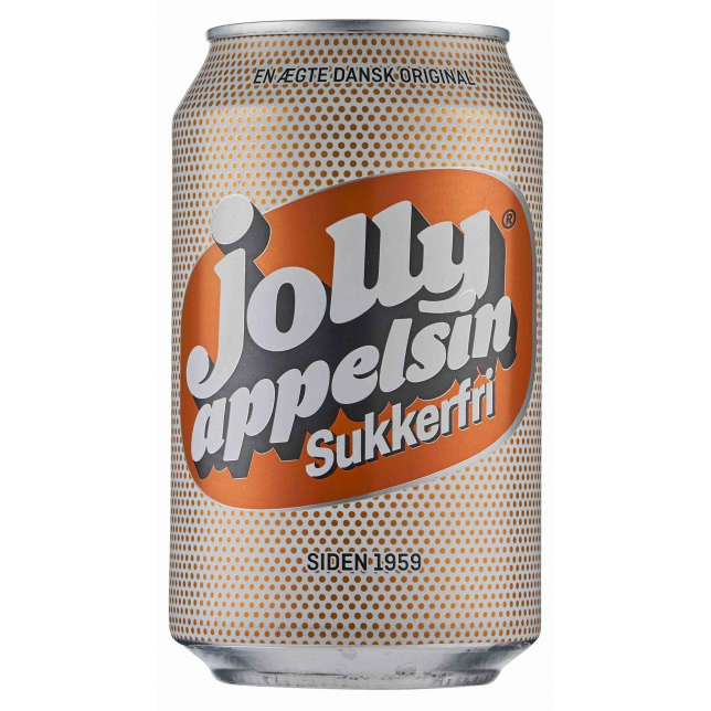 Jolly Appelsin Sukkerfri 18x33 cl. (dåse)